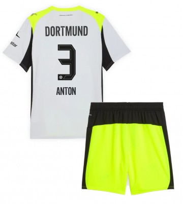 Lacne Dětský Futbalové dres Borussia Dortmund Waldemar Anton #3 2025-26 Krátky Rukáv - Preč (+ trenírky)